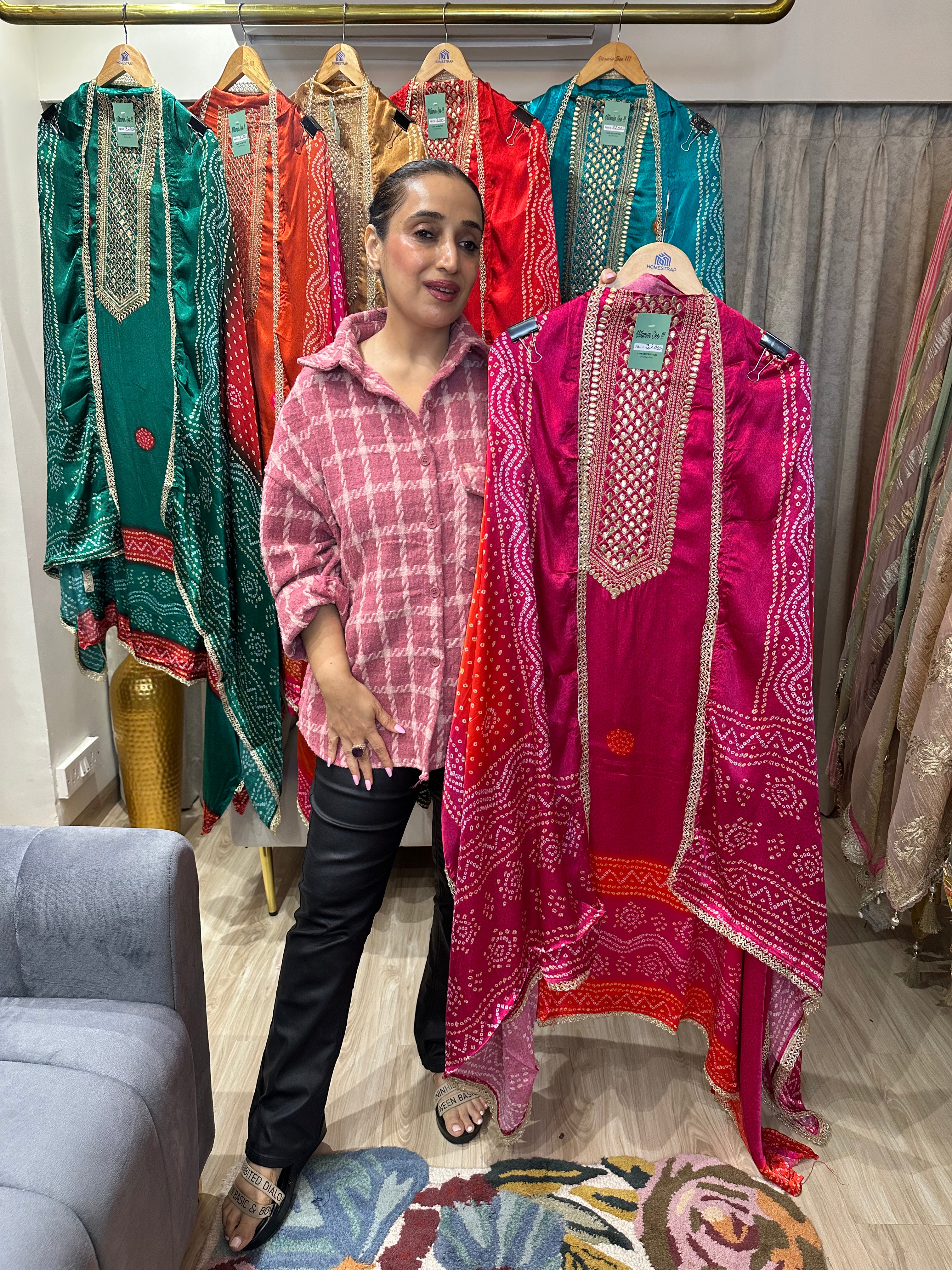 UNSTITCHED PURE GAJJI SILK SUITS.