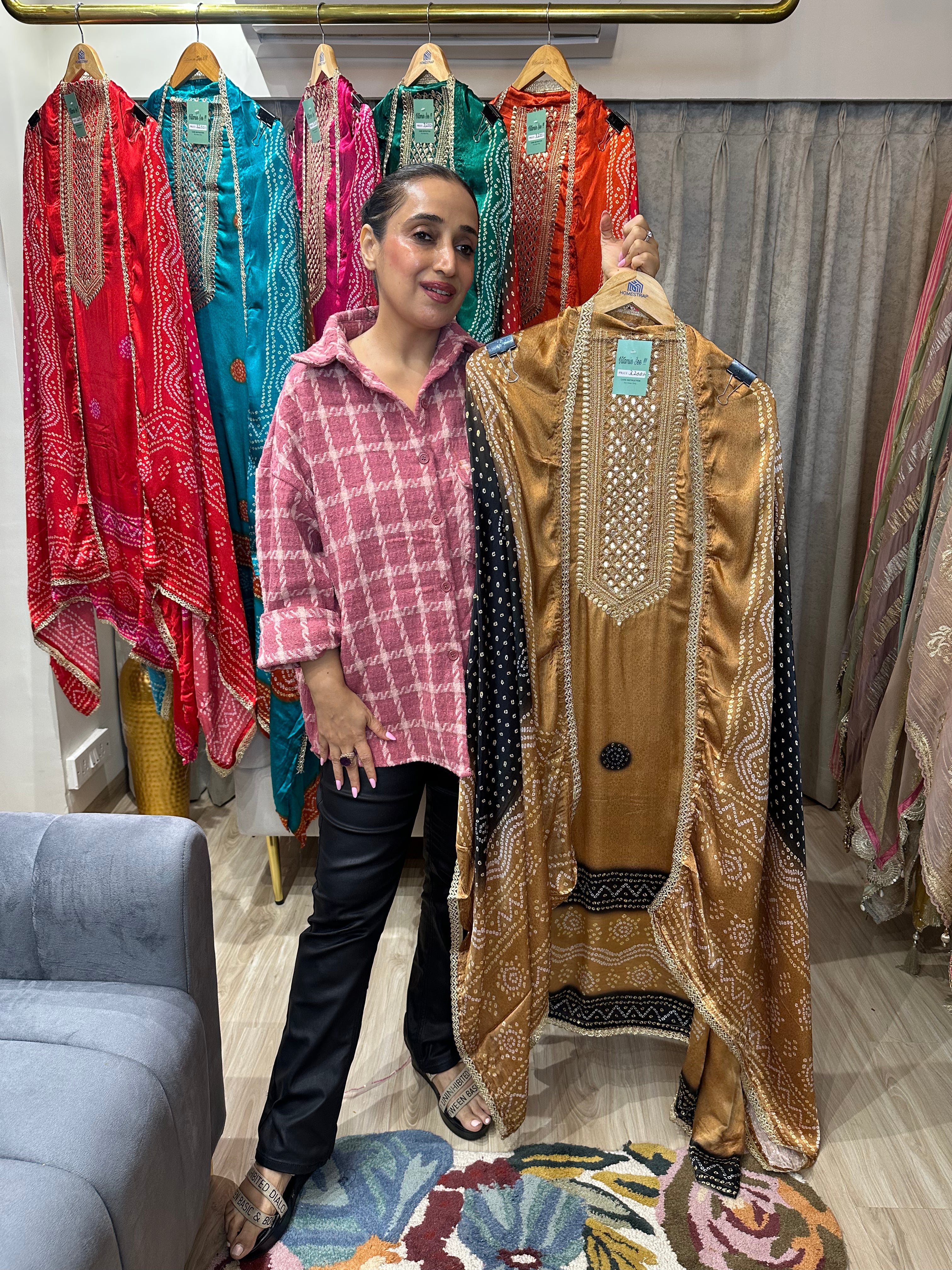 UNSTITCHED PURE GAJJI SILK SUITS.