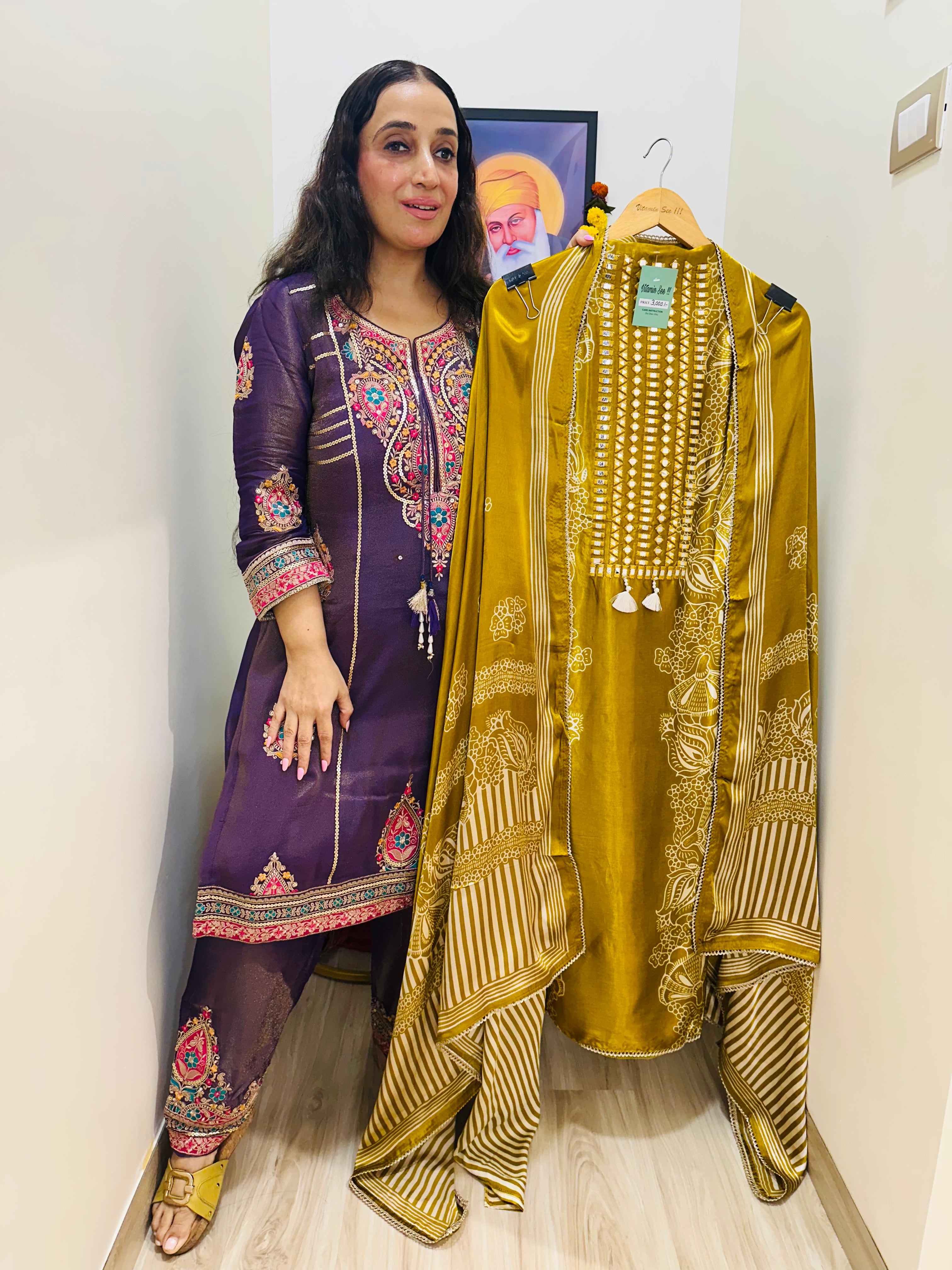 UNSTITCHED PURE GAJJI SILK SUITS.