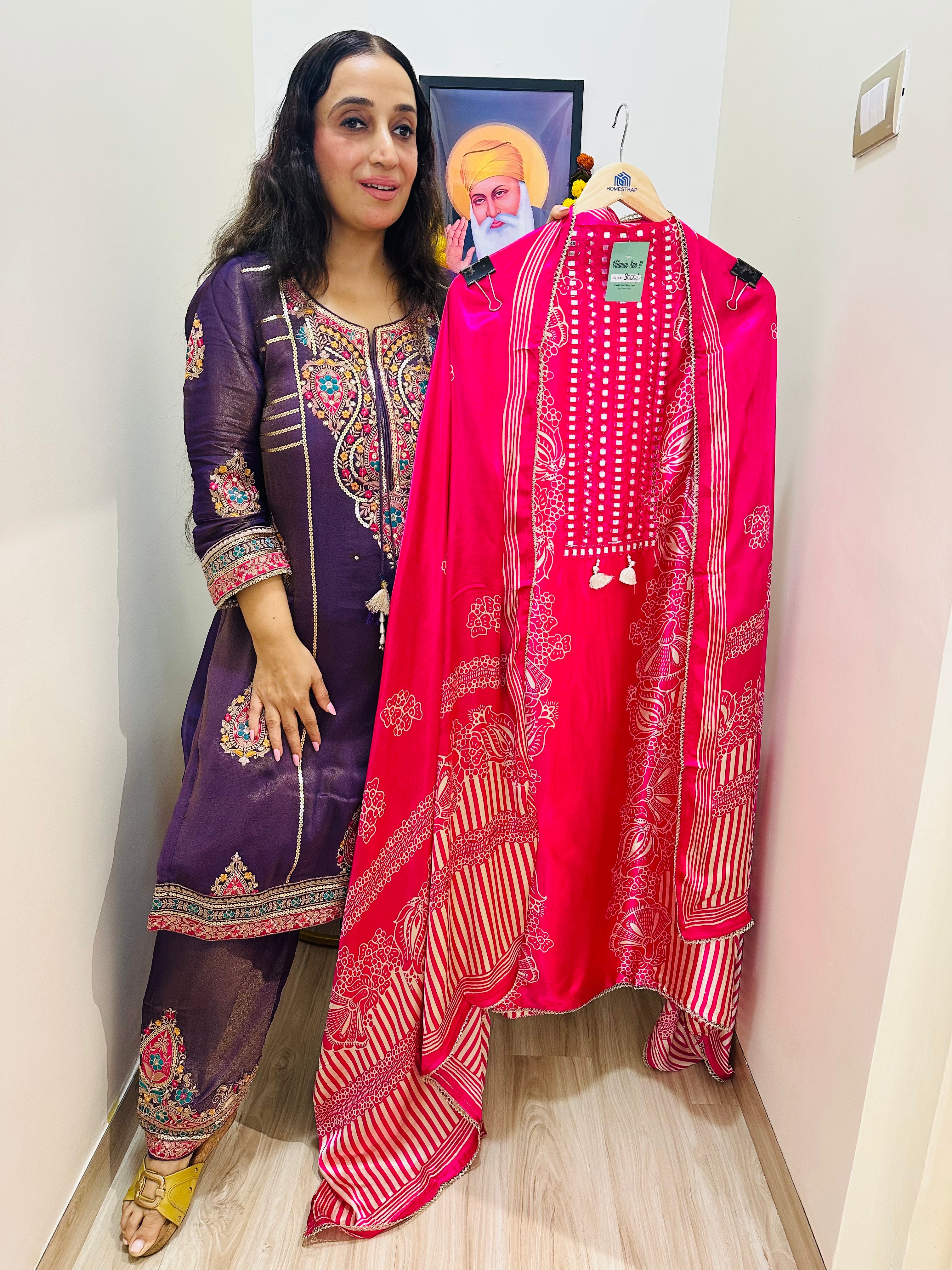 UNSTITCHED PURE GAJJI SILK SUITS.