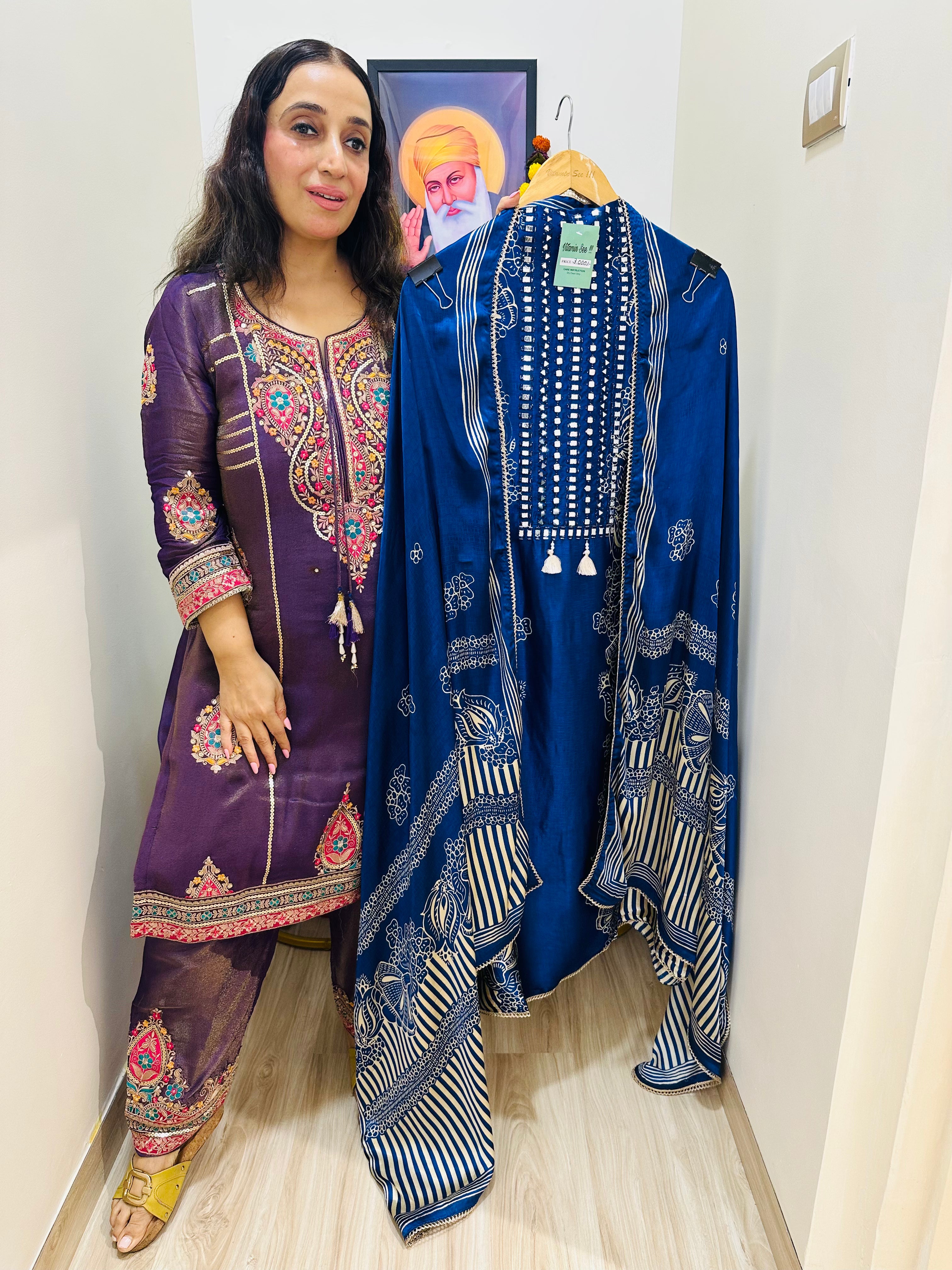 UNSTITCHED PURE GAJJI SILK SUITS.