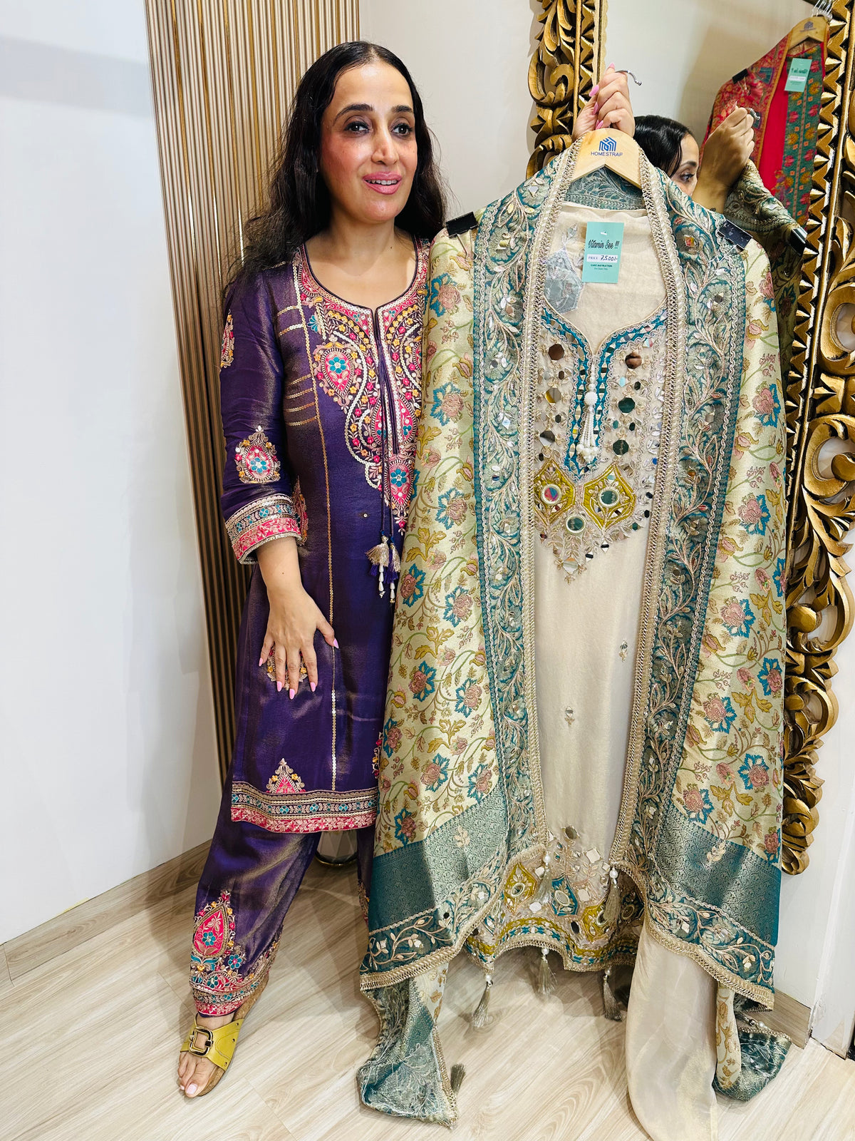 UNSTITCHED PURE TISSUE ORGANZA HANDWORK SUITS.
