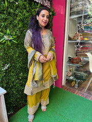Stitched Pure Shimmer Silk Farshi Jugni Set
