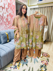STITCHED PURE TISSUE ORGANZA HANDWORK SUITS.
