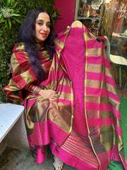 Chanderi Silk Designer Border Suit