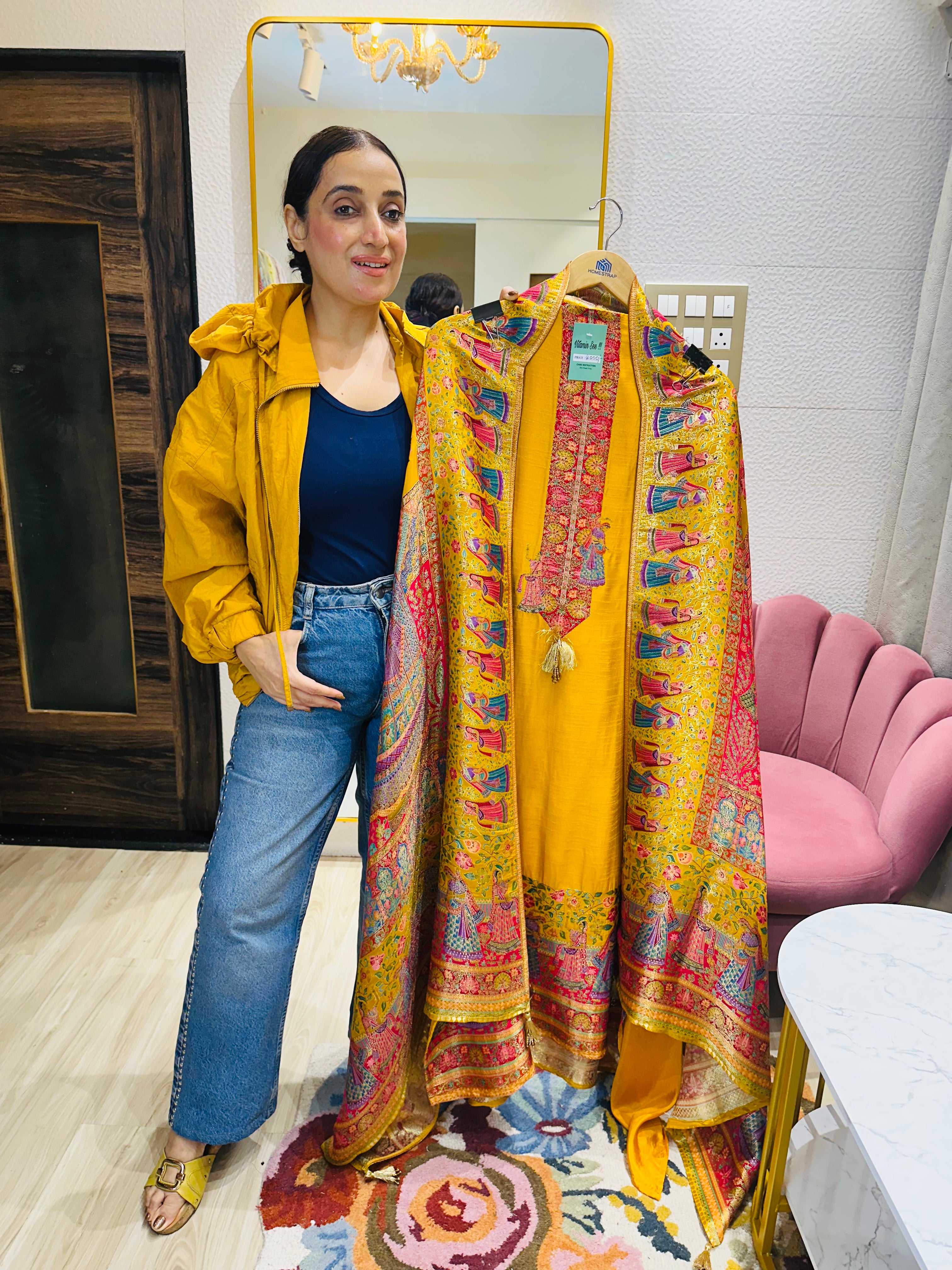 UNSTITCHED PURE OPADA SILK PICHWAI SUITS.