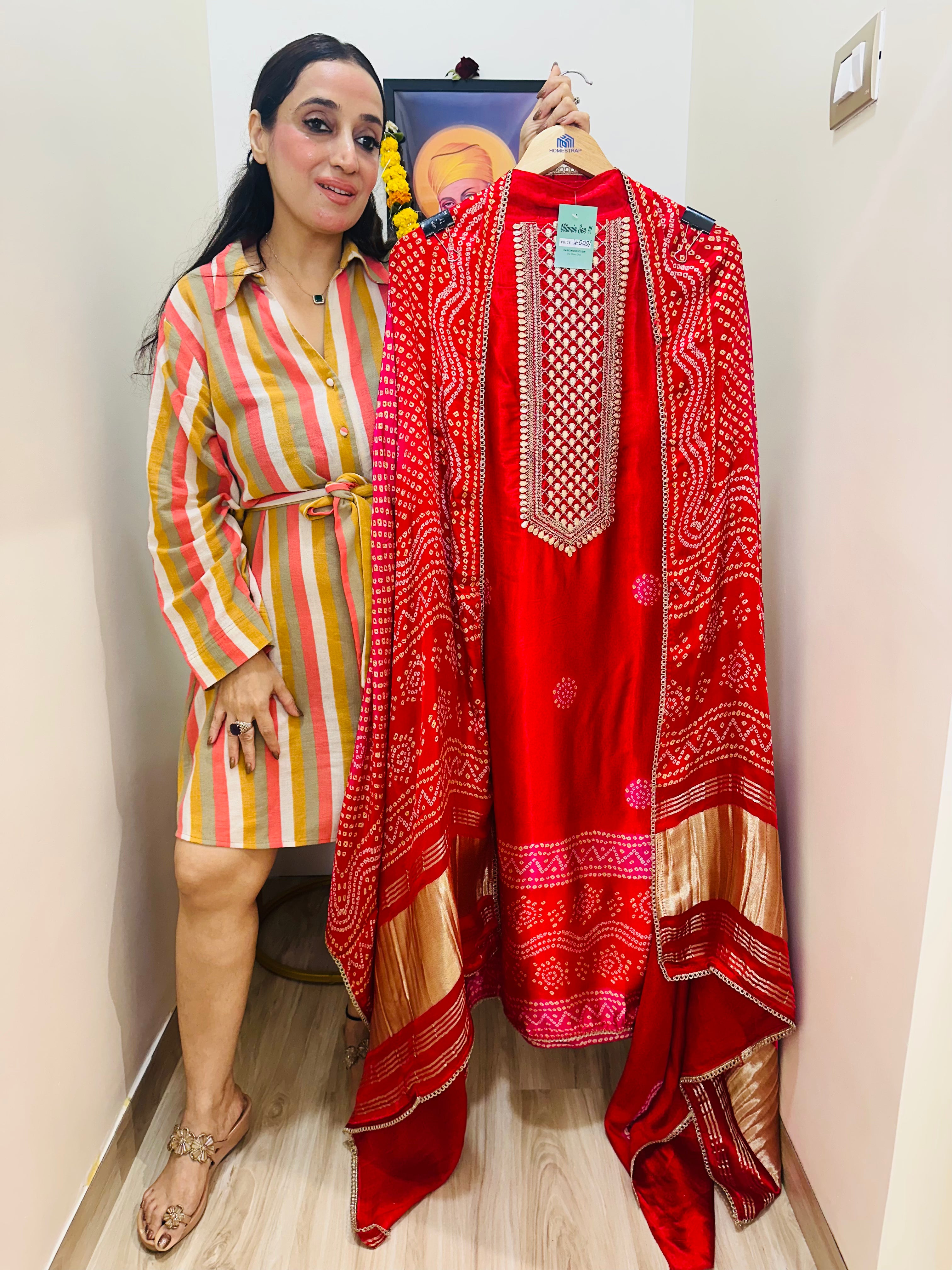 UNSTITCHED PURE GAJJI SILK SUITS.