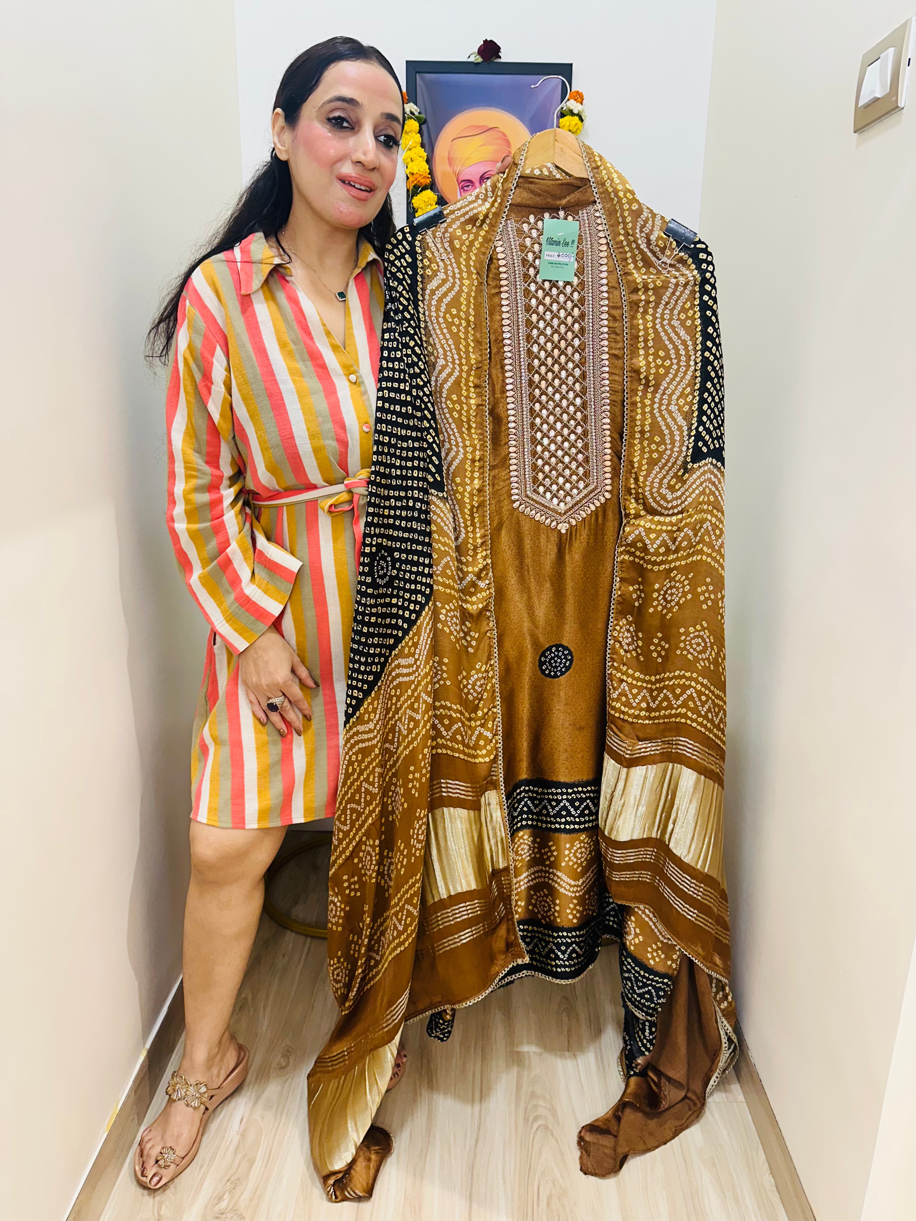 UNSTITCHED PURE GAJJI SILK SUITS.