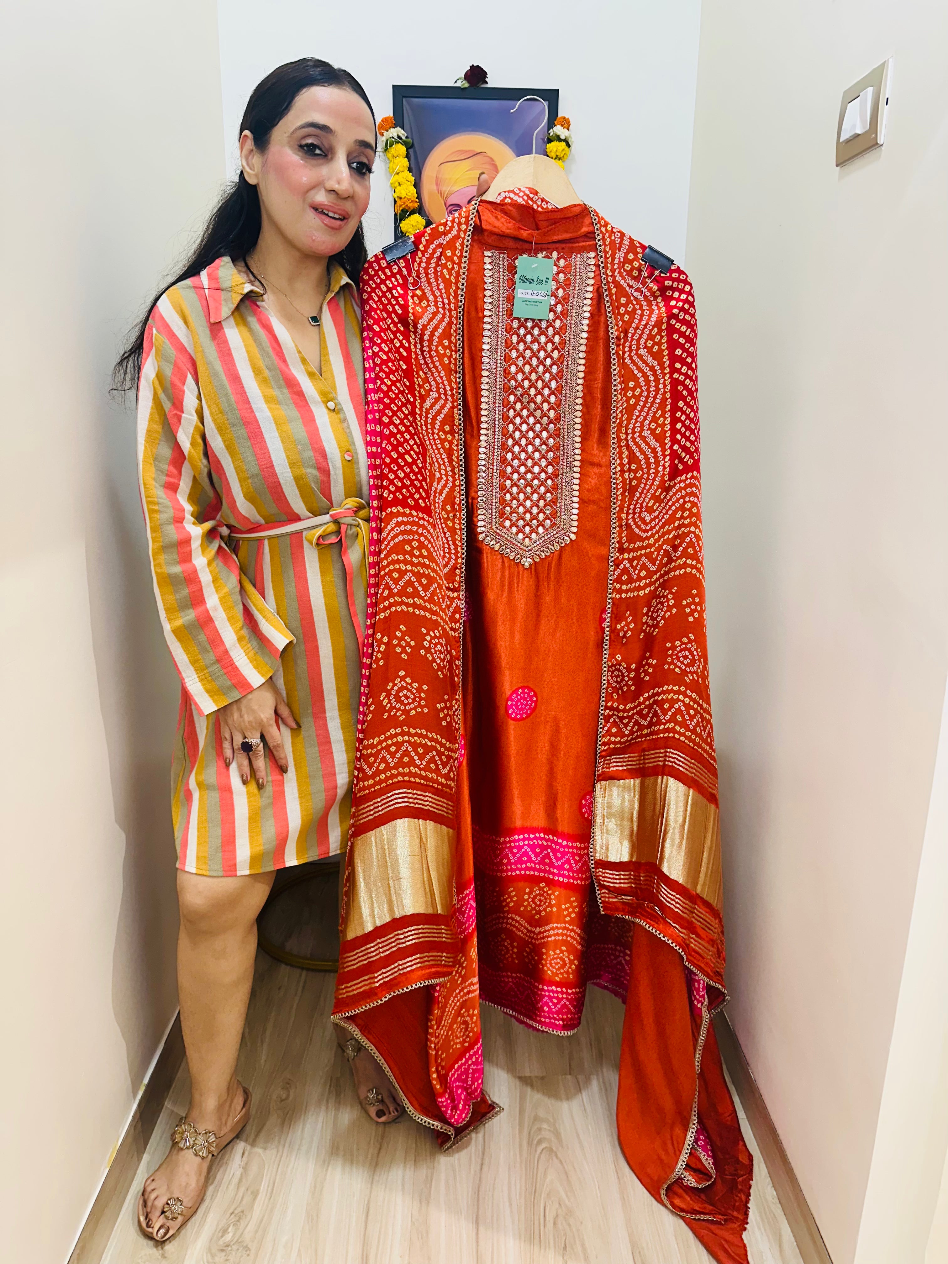 UNSTITCHED PURE GAJJI SILK SUITS.