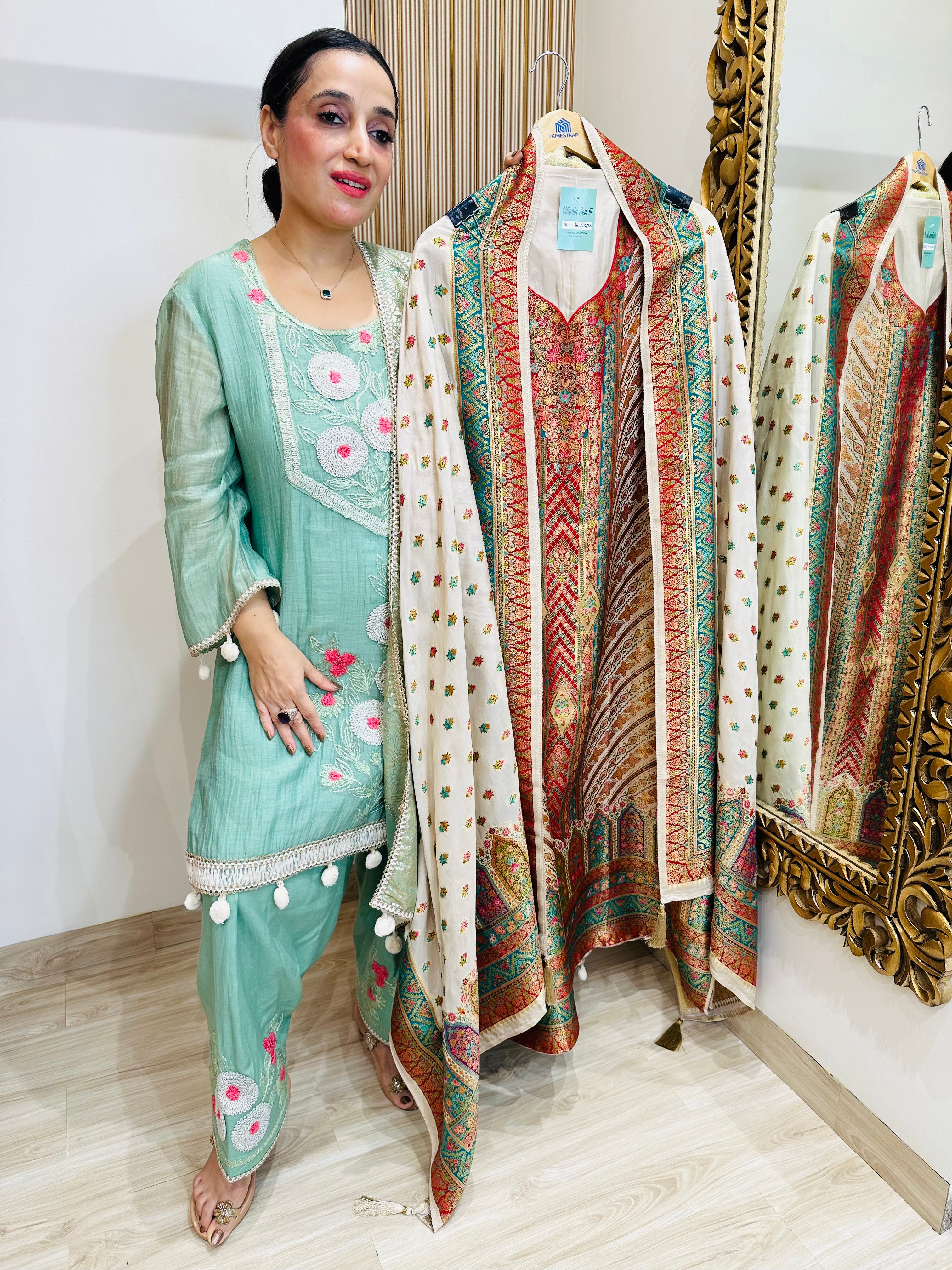 UNSTITCHED PURE OPADA SILK POSITION PRINTING SUITS.