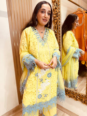 STITCHED PURE HAKOBA MIRROR WORK SUITS.