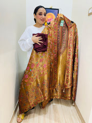 UNSTITCHED PURE SILK SUITS WITH MEENAKARI WEAVING .