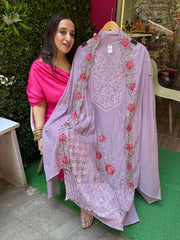 Unstitched PURE MULMUL CHANDERI SUITS.