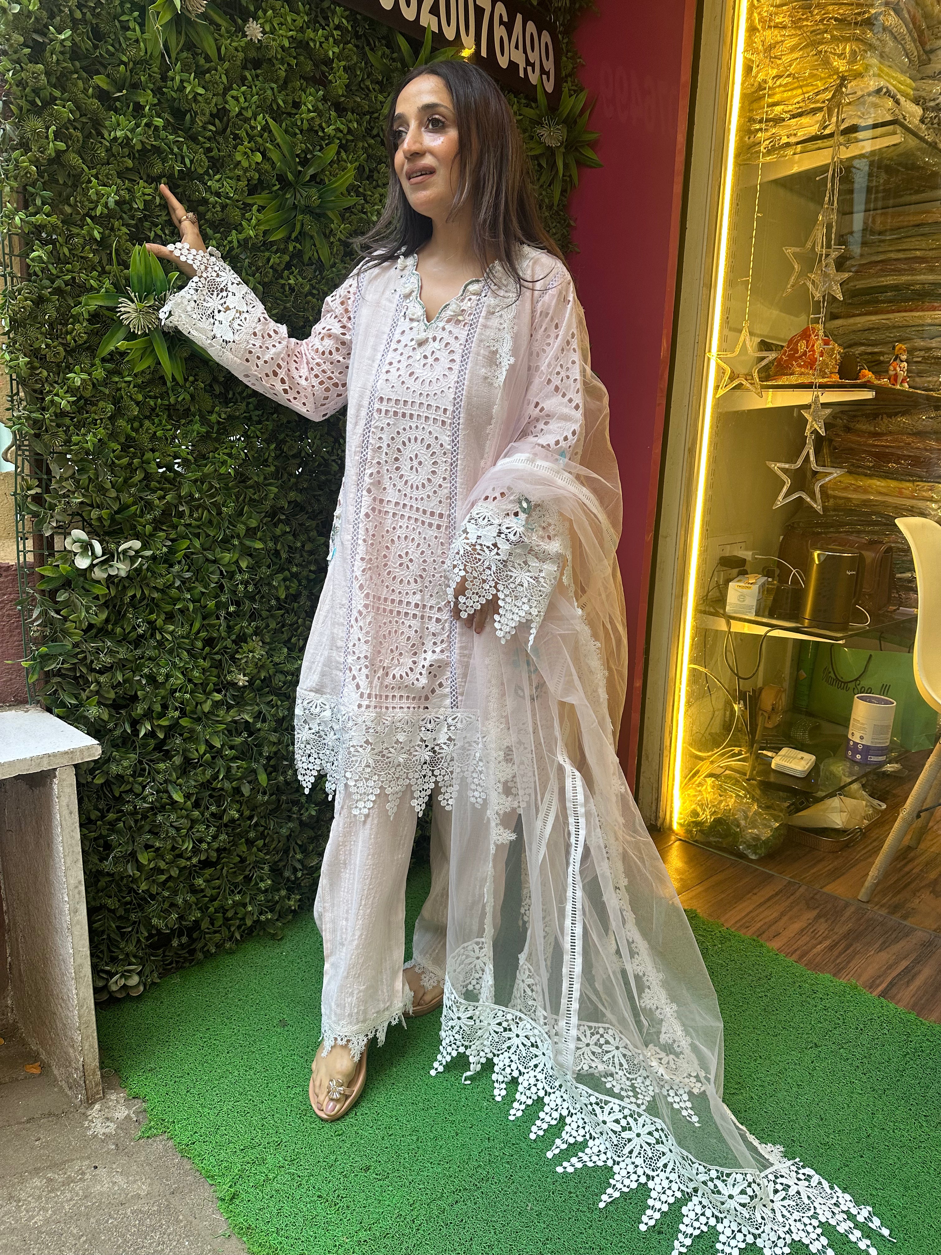 Stitched PURE HAKOBA COTTON EMBROIDERED SUITS.