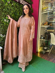 STITCHED PURE TISSUE ORGANZA HANDWORK SUITS.