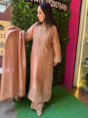 STITCHED PURE TISSUE ORGANZA HANDWORK SUITS.