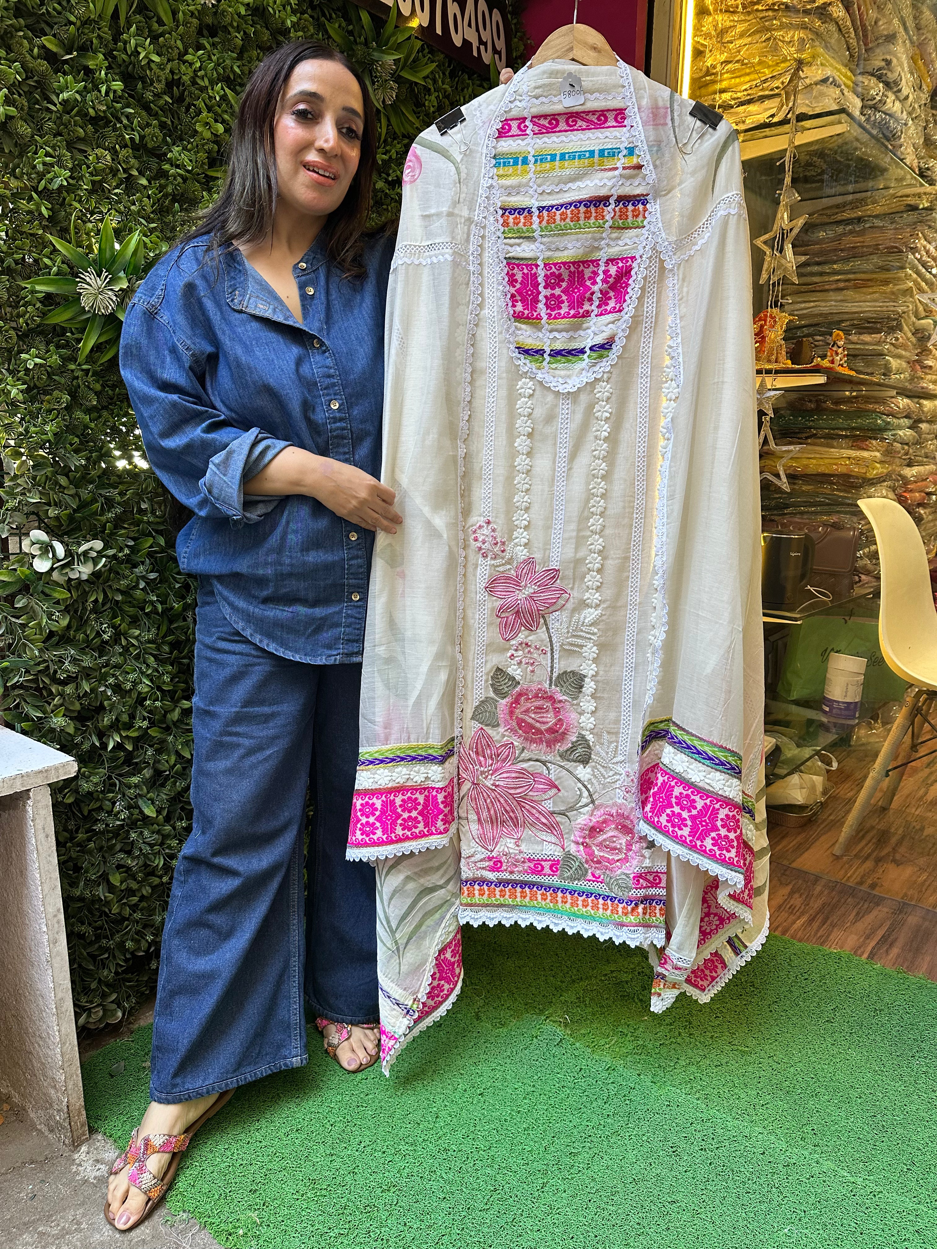 UNSTITCHED PURE DESIGNER MULMUL SUITS.