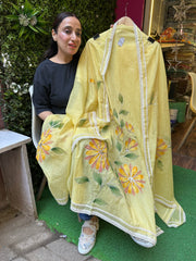 Unstitched PURE MULMUL BRUSH PAINTING SUITS.