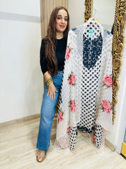 UNSTITCHED PURE SOFT ORGANZA POLKA DOT SUITS.