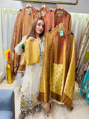 UNSTITCHED PURE SILK MEENAKARI WEAVING SUITS.