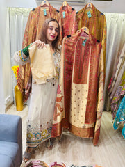 UNSTITCHED PURE SILK MEENAKARI WEAVING SUITS.