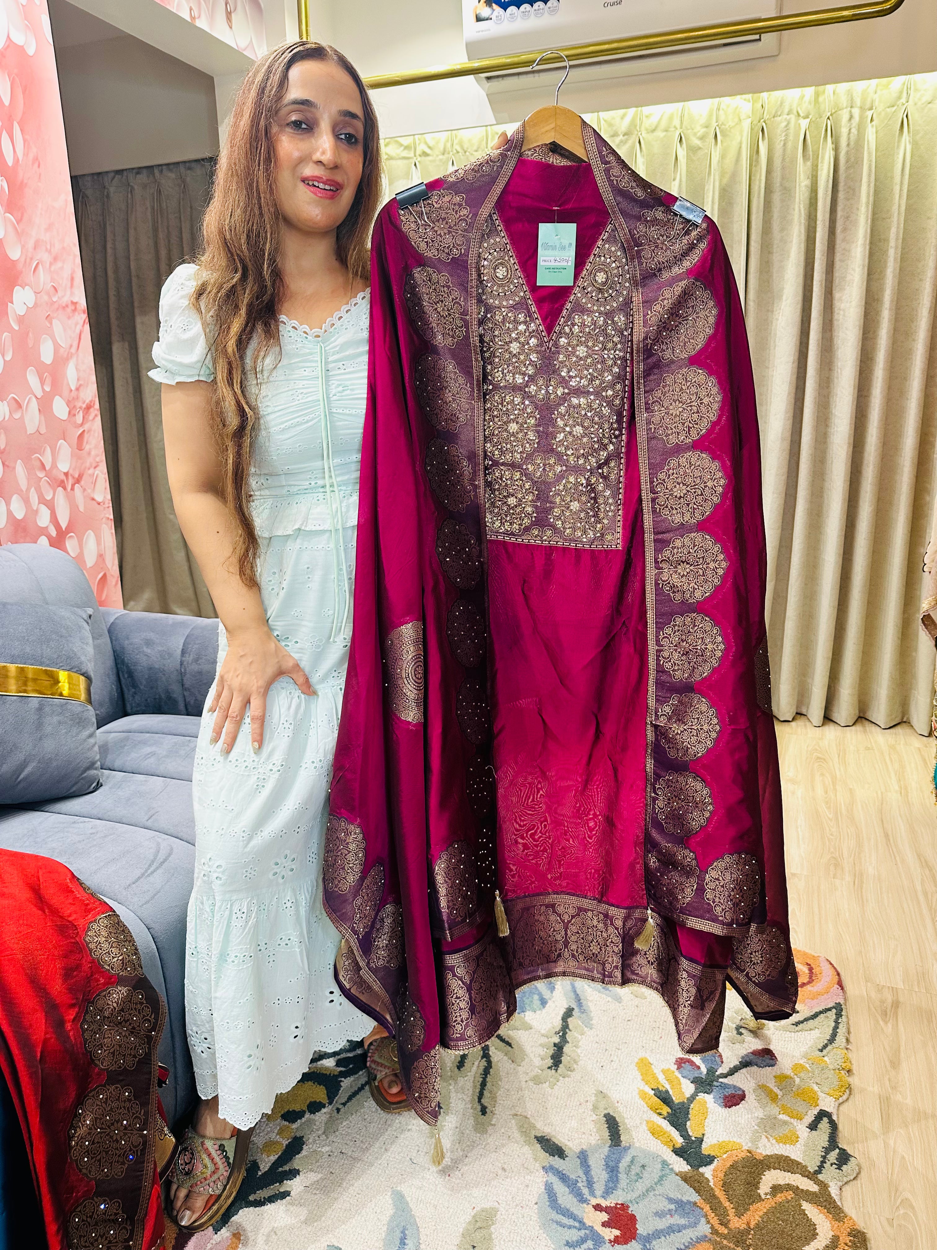 UNSTITCHED PURE BANARSI SILK SUITS