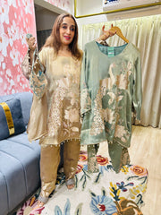 STITCHED PURE GIRAFFE TISSUE CHOGA SETS WITH BEAUTIFUL POTLIS