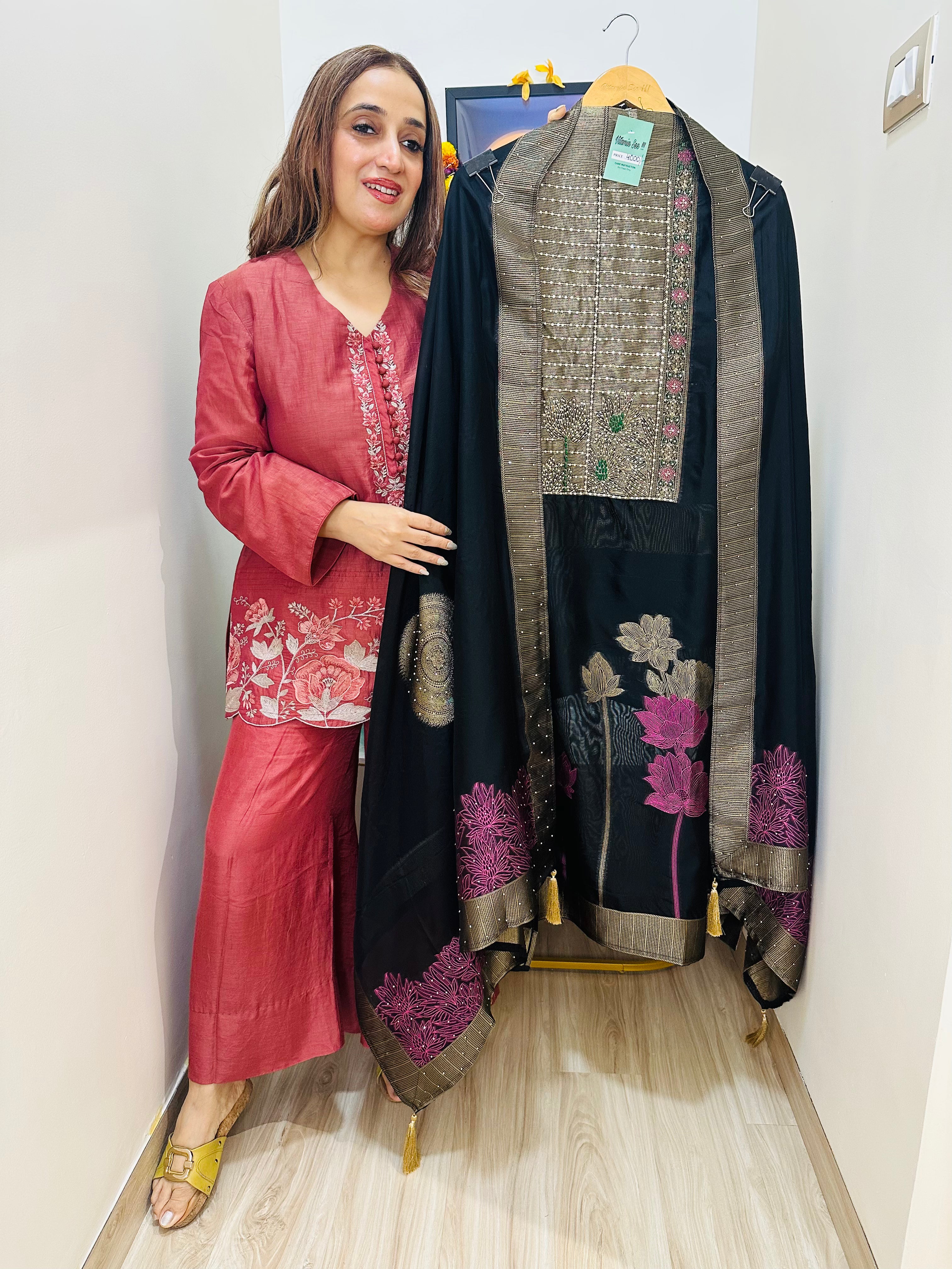 UNSTITCHED PURE SILK SUITS WITH BANARSI WEAVING.