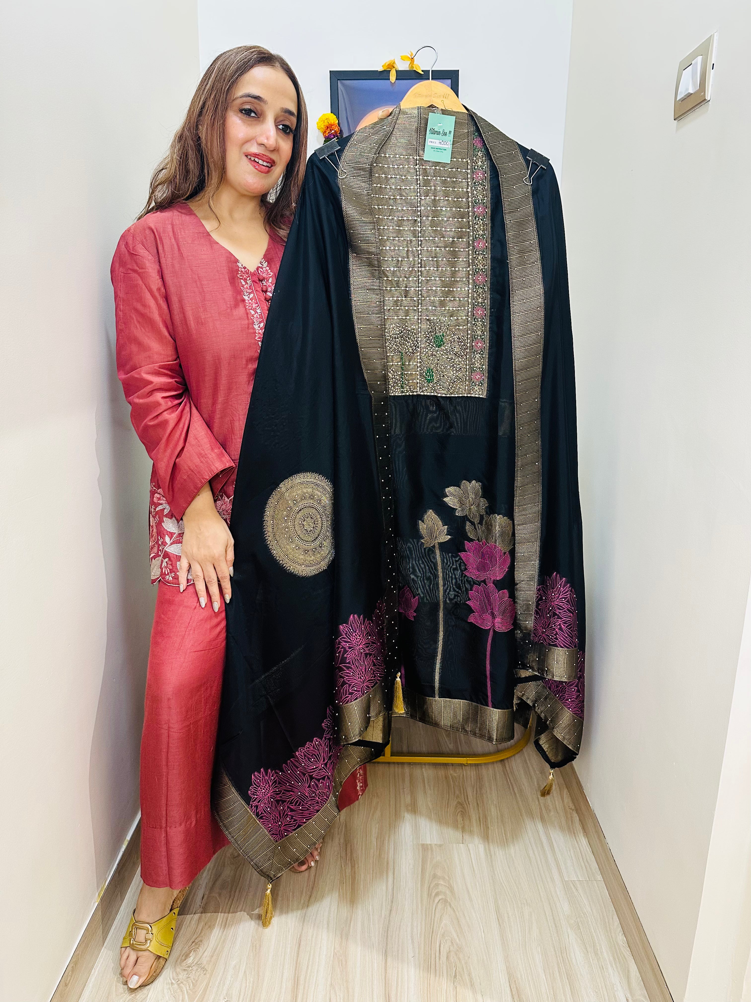 UNSTITCHED PURE SILK SUITS WITH BANARSI WEAVING.