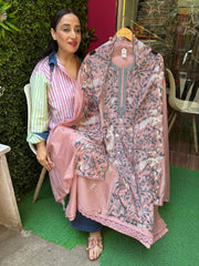 Unstitched PURE MULMUL CHANDERI RESHAM WORK SUITS.