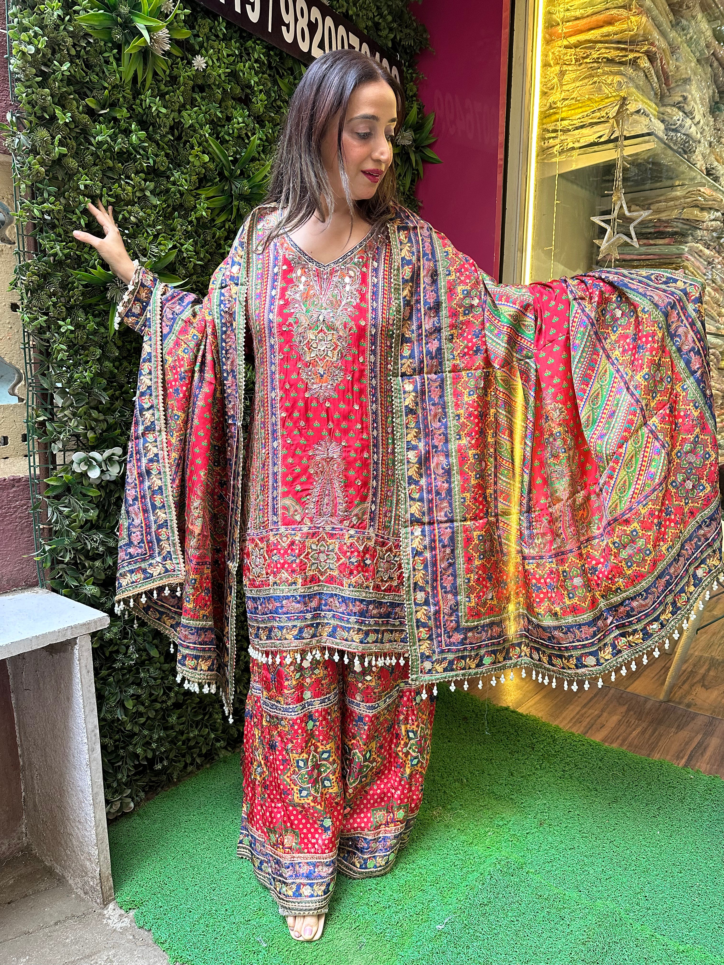 STITCHED PURE OPADA SILK SHARARA SETS.