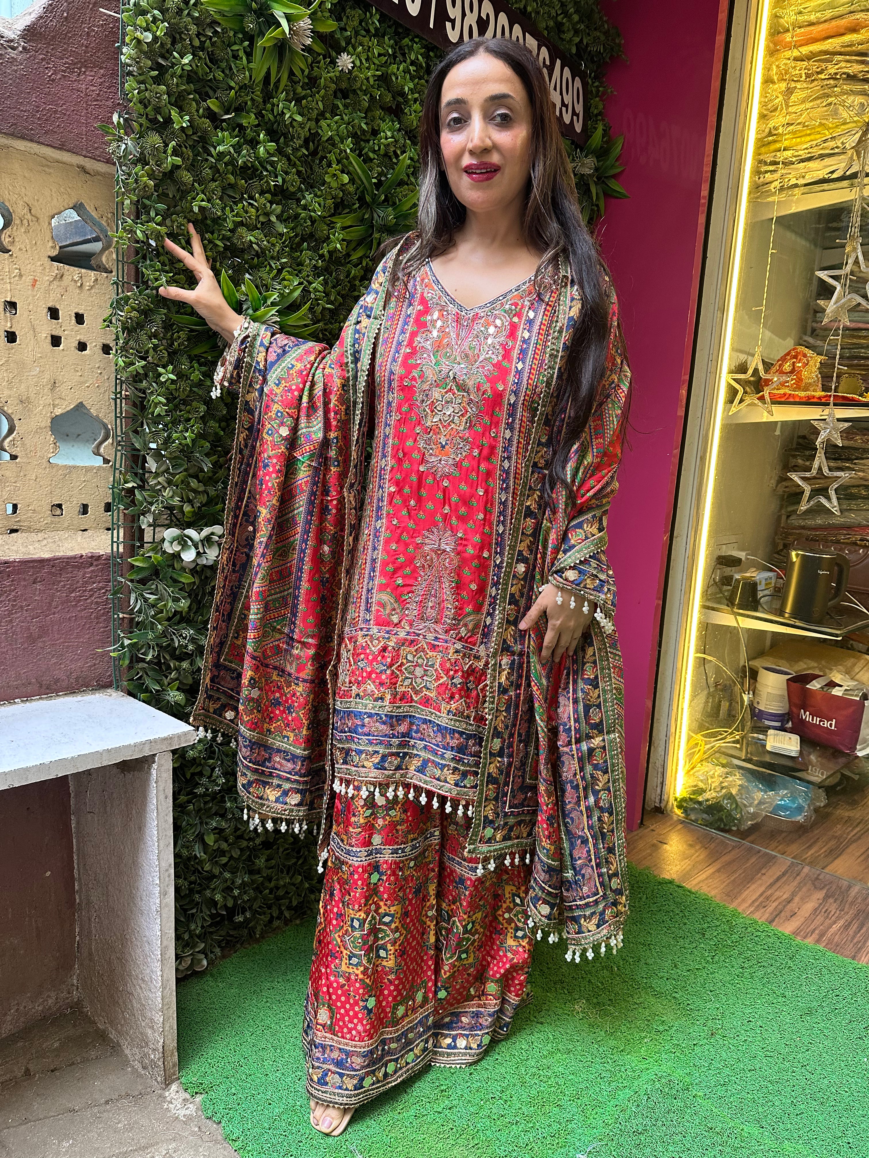 STITCHED PURE OPADA SILK SHARARA SETS.