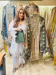 UNSTITCHED PURE SHIMMER LINEN DIGITAL PRINTING SUITS .