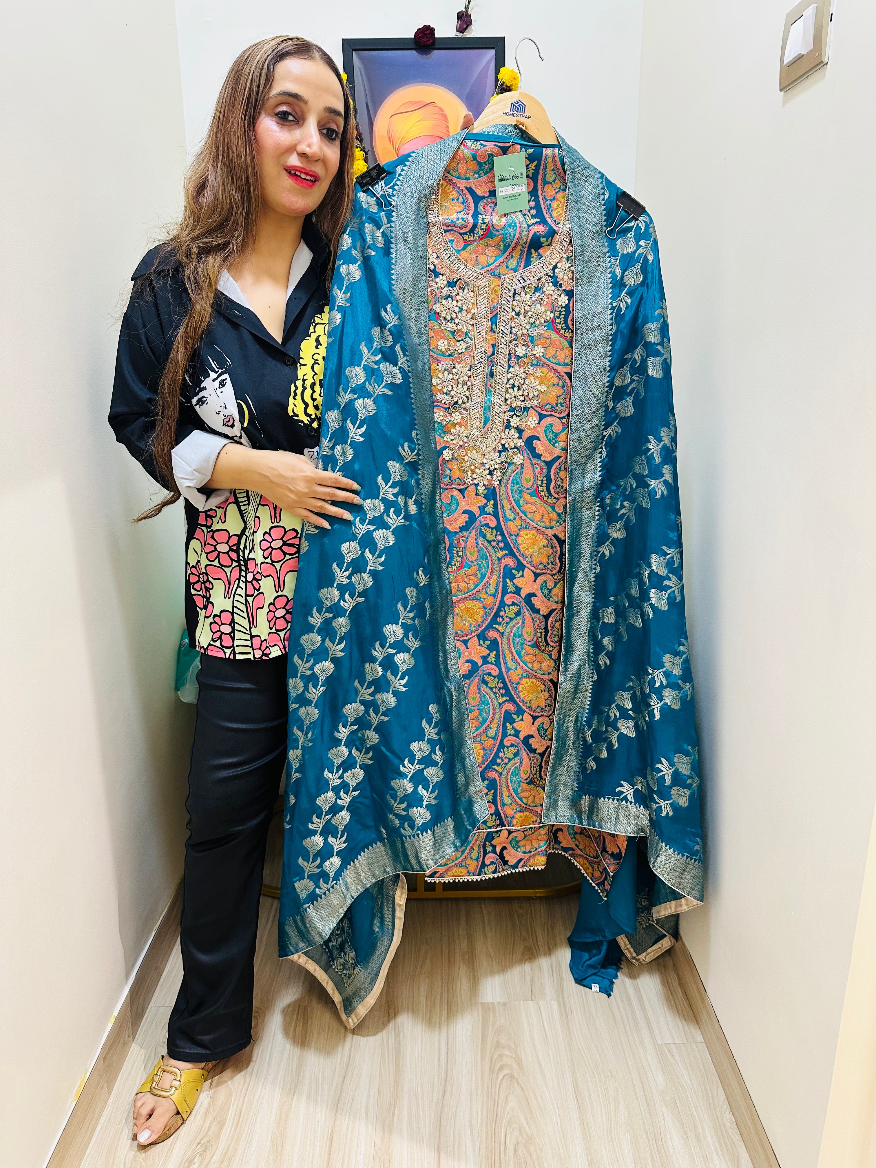 UNSTITCHED PURE BROCADE SILK SUITS.