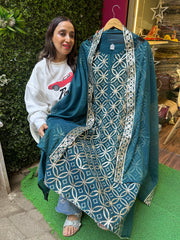 Unstitched PURE MULMUL CHANDERI GOTTA WORK SUITS.