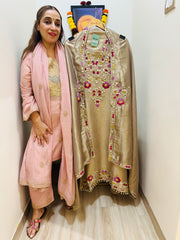 UNSTITCHED PURE BANARSI TISSUE HANDWORK SUITS
