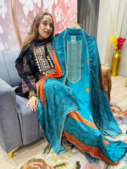 UNSTITCHED PURE GAJJI SILK SUITS.