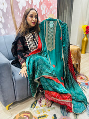 UNSTITCHED PURE GAJJI SILK SUITS.