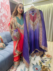 STITCHED PURE TISSUE ORGANZA CHOGA SETS WITH FARSHI SALWAR AND POTLIS
